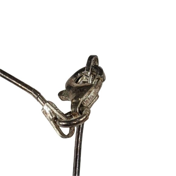 Sterling Silver Dolphin Pendant Necklace With Blue Stone Accents & Thin Chain - Picture 8 of 10